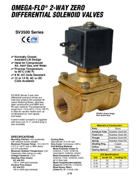 Thumbnail of document Data Sheet - SV3503 2-Way, NC, Direct Lift, Brass, Valves (Zero Differential)